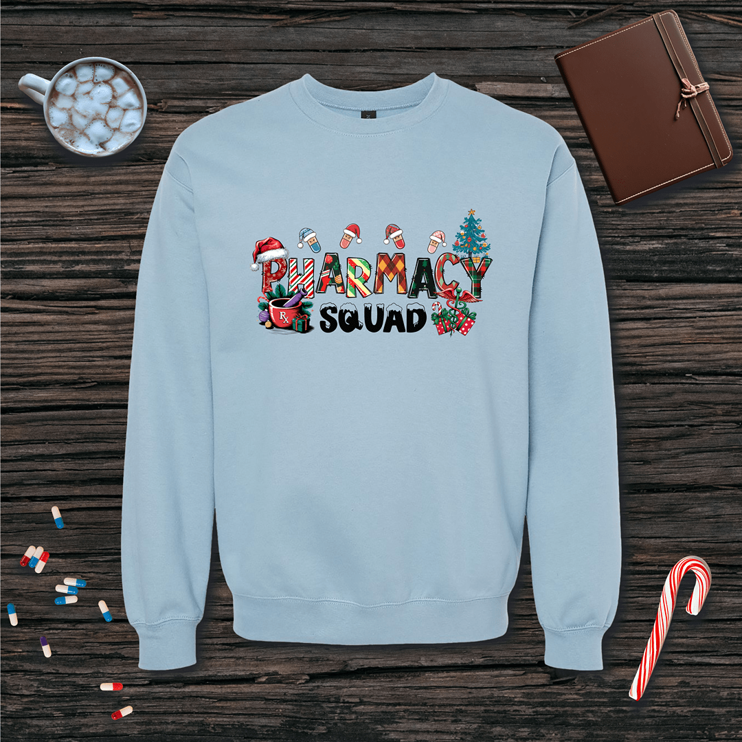 Christmas Hats Pharmacy Squad Fleece Crewneck Sweatshirt