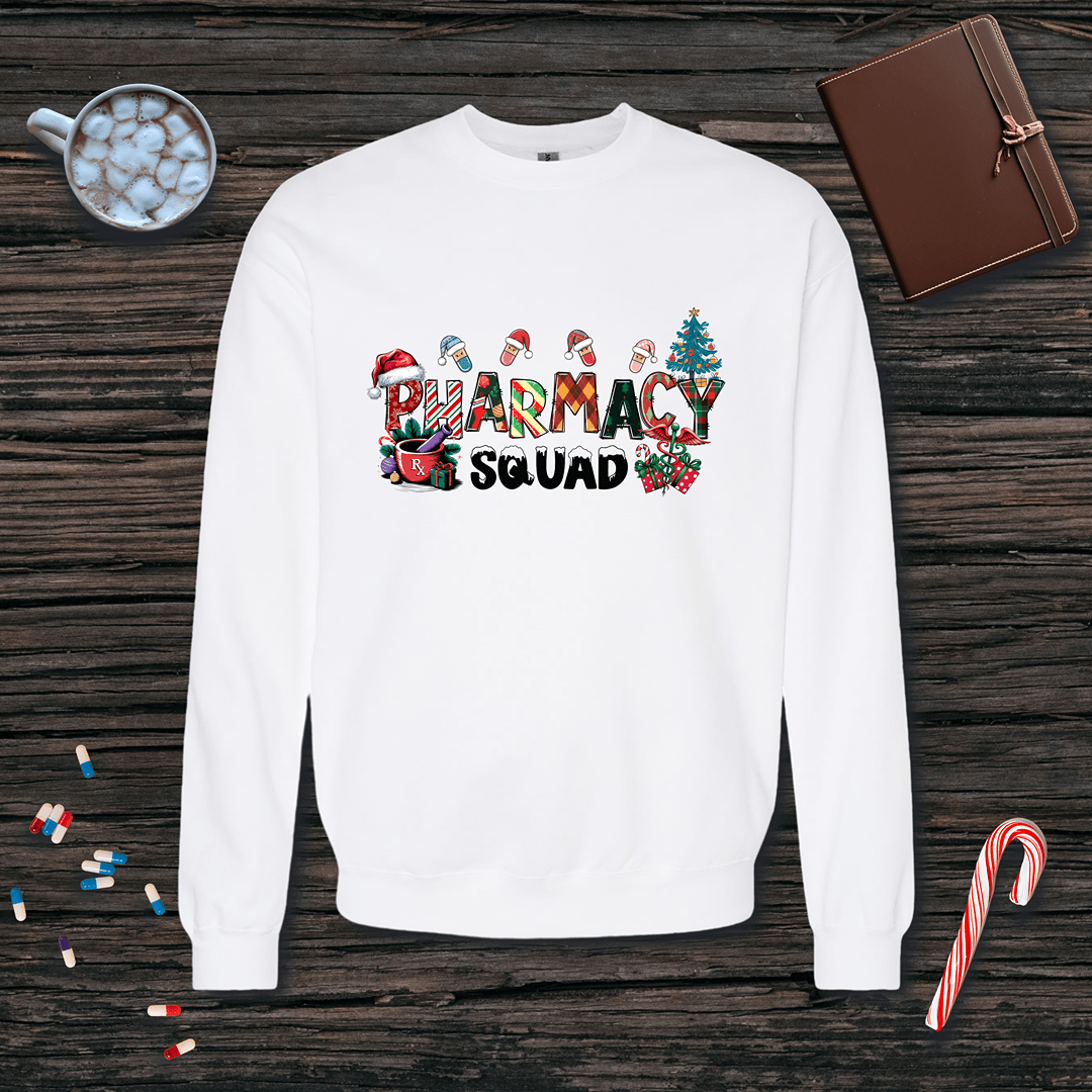 Christmas Hats Pharmacy Squad Fleece Crewneck Sweatshirt