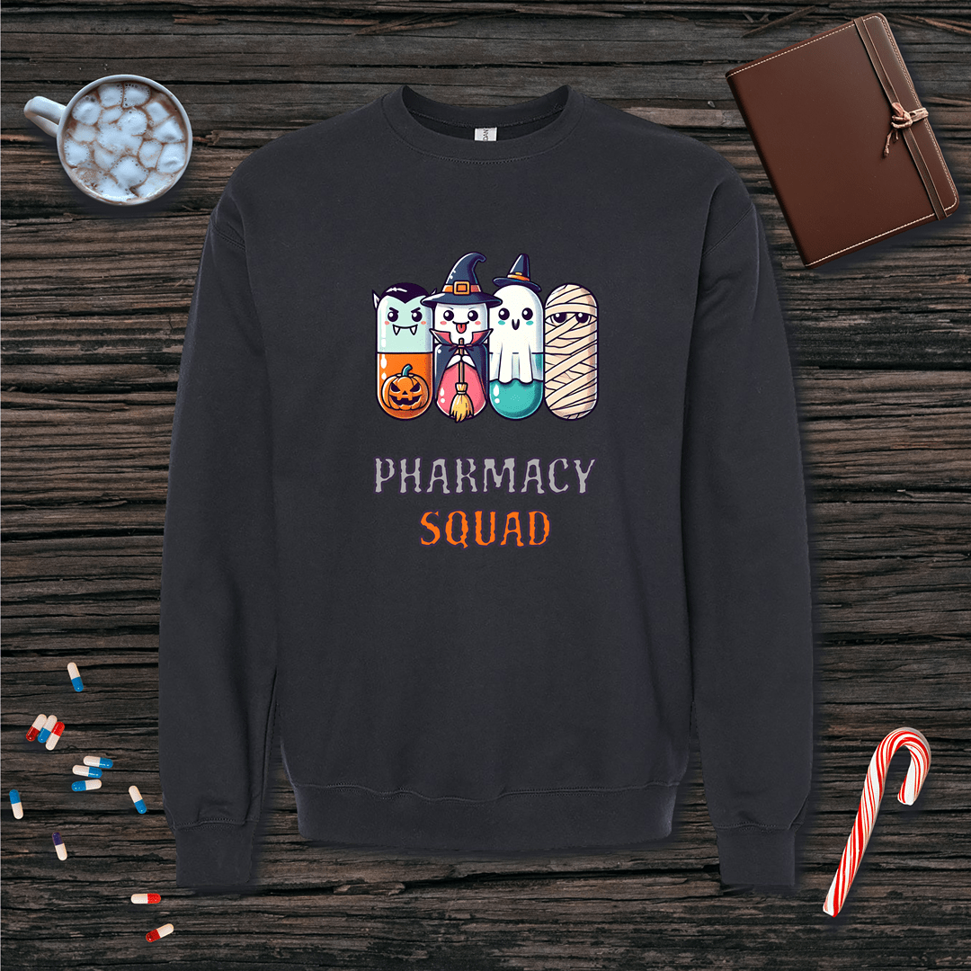 Pharmacy Halloween Squad of 4 Fleece Crewneck Sweatshirt