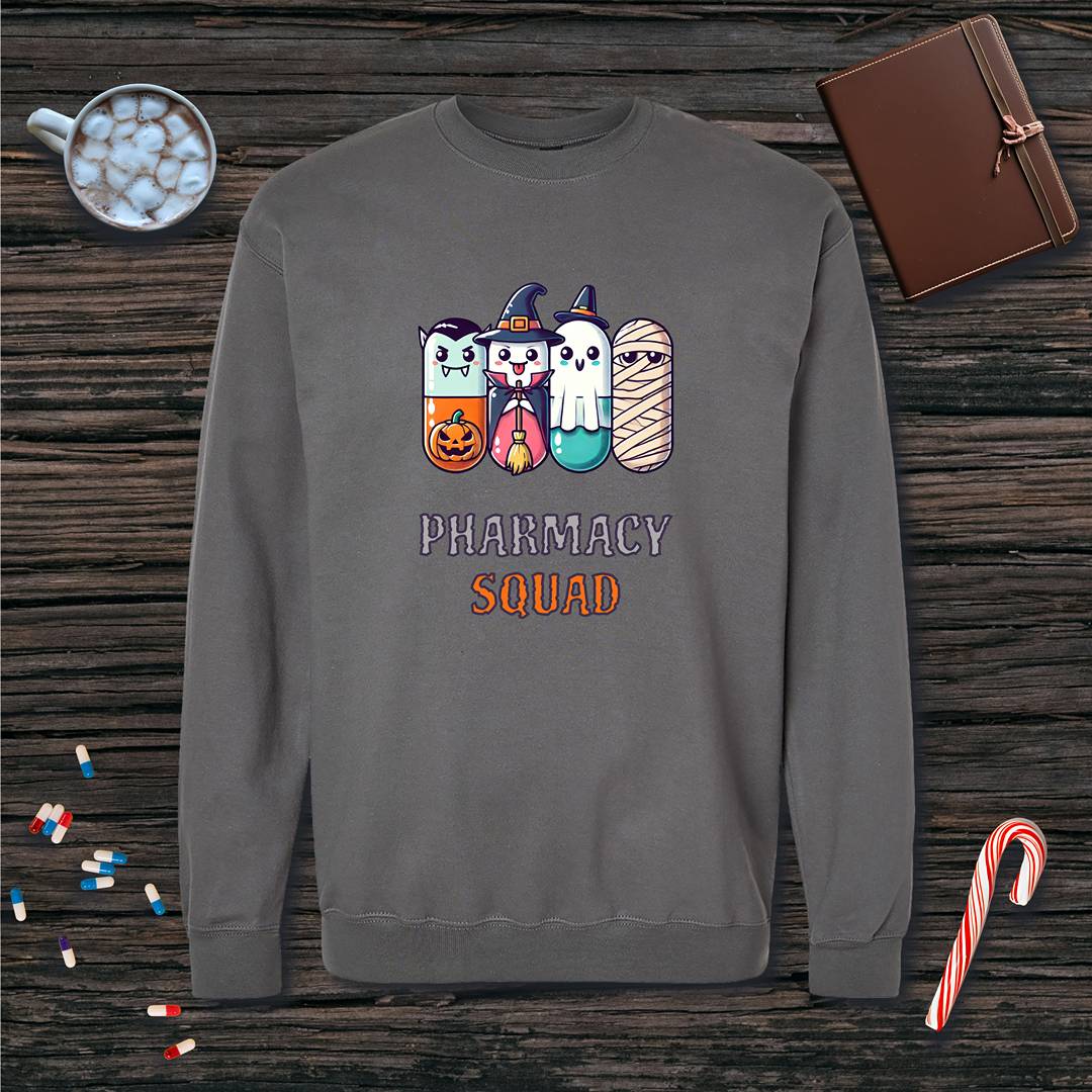 Pharmacy Halloween Squad of 4 Fleece Crewneck Sweatshirt