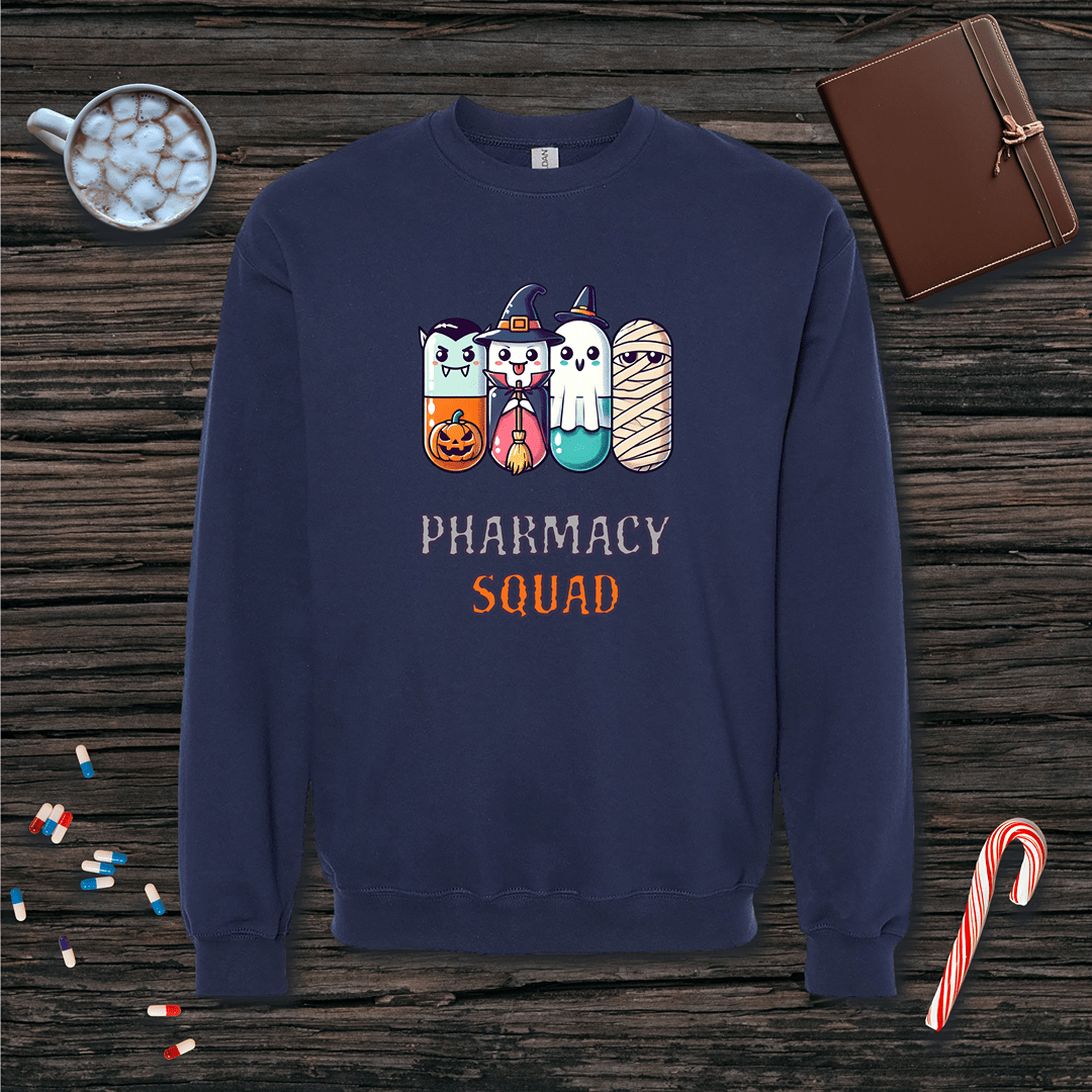 Pharmacy Halloween Squad of 4 Fleece Crewneck Sweatshirt