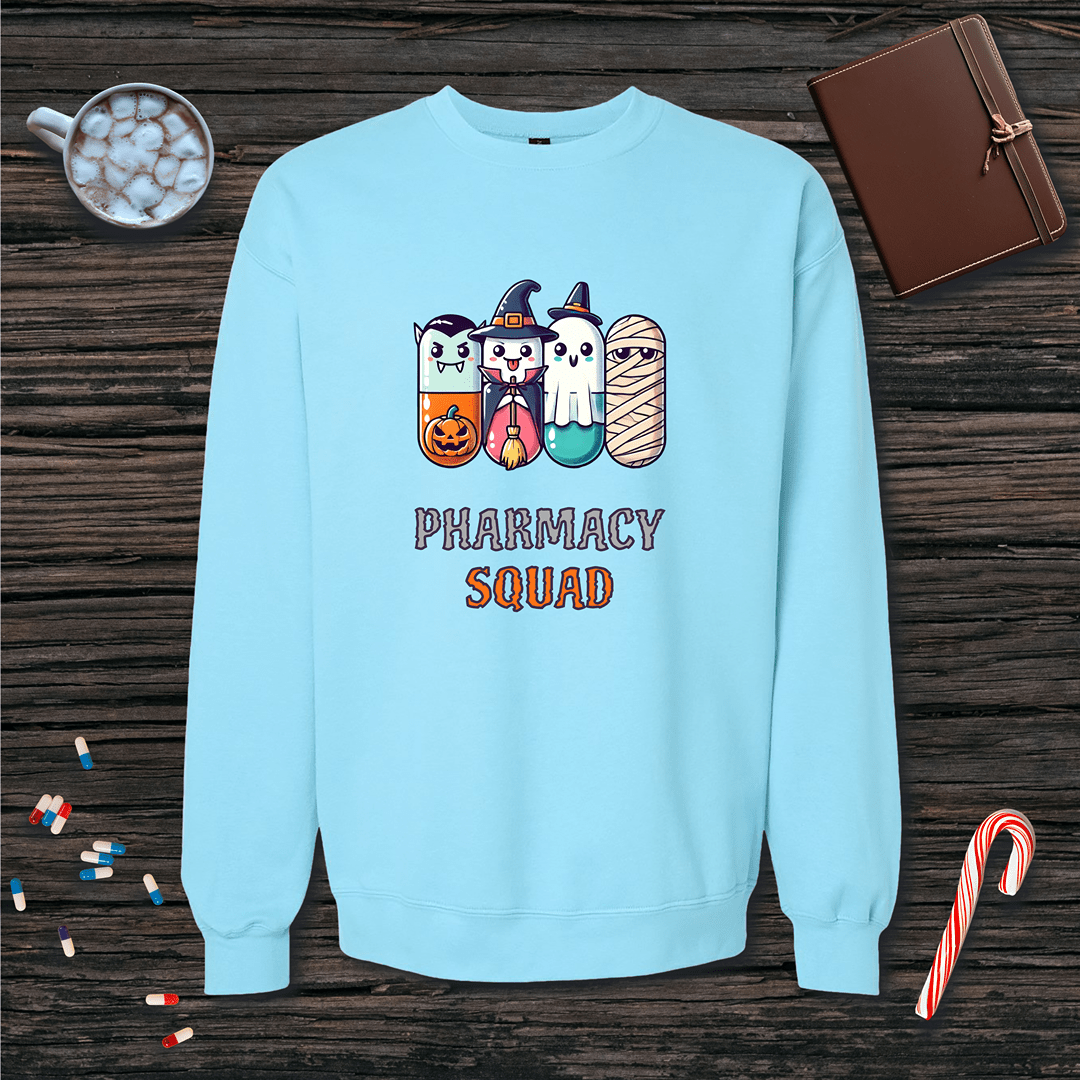 Pharmacy Halloween Squad of 4 Fleece Crewneck Sweatshirt