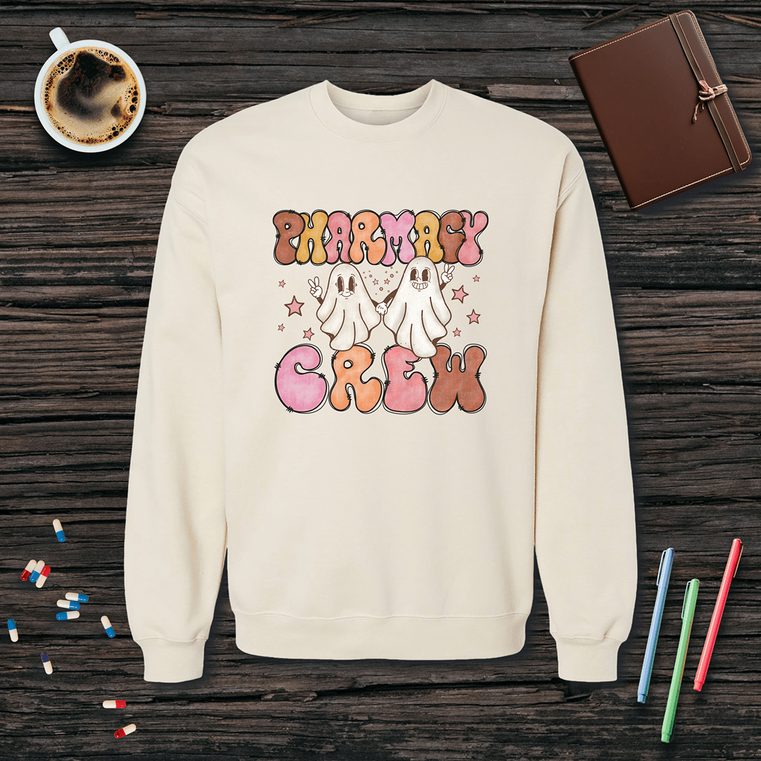 Ghost Pharmacy Crew - Halloween Fleece Crewneck Sweatshirt