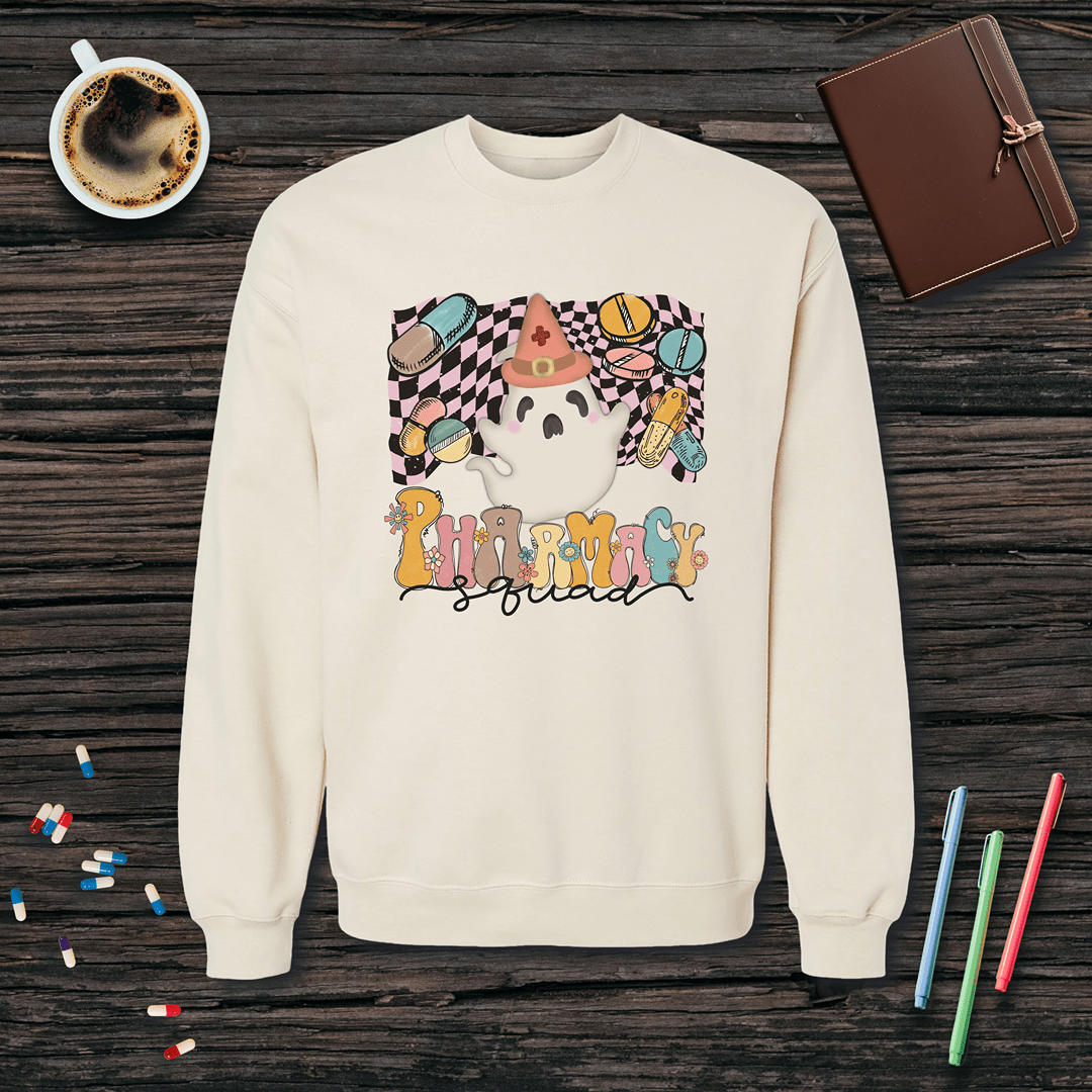 Ghost Pharmacy Squad - Halloween Fleece Crewneck Sweatshirt
