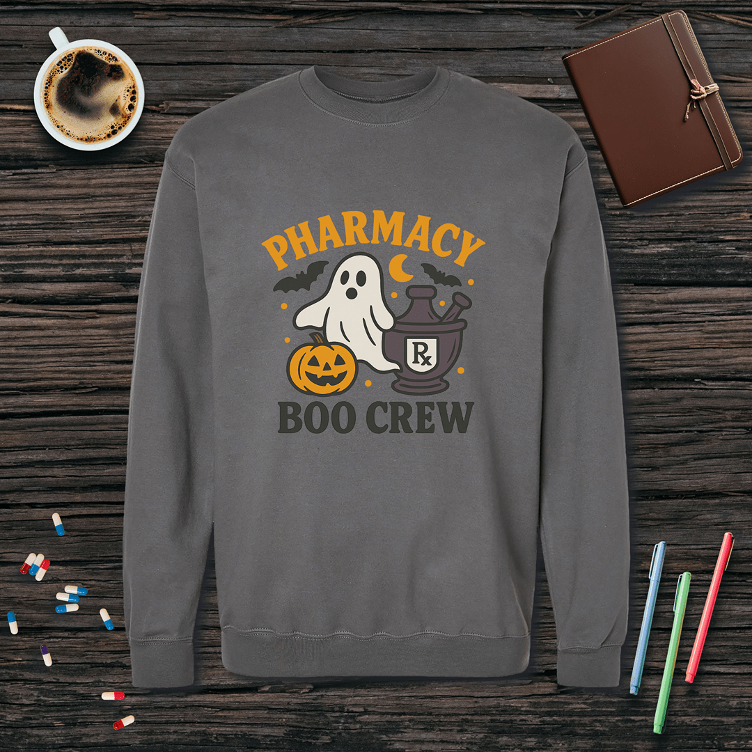 Pharmacy Boo Crew - Halloween Fleece Crewneck Sweatshirt