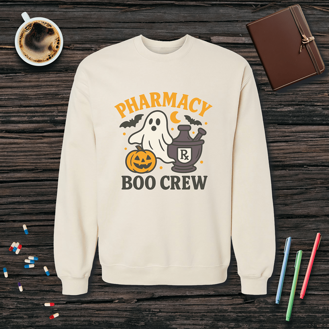 Pharmacy Boo Crew - Halloween Fleece Crewneck Sweatshirt