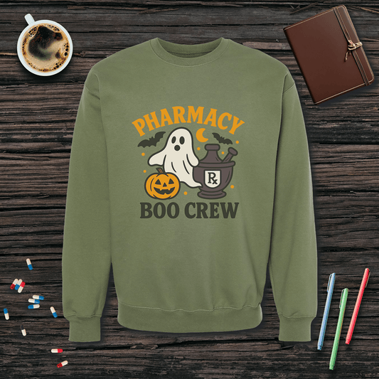 Pharmacy Boo Crew - Halloween Fleece Crewneck Sweatshirt