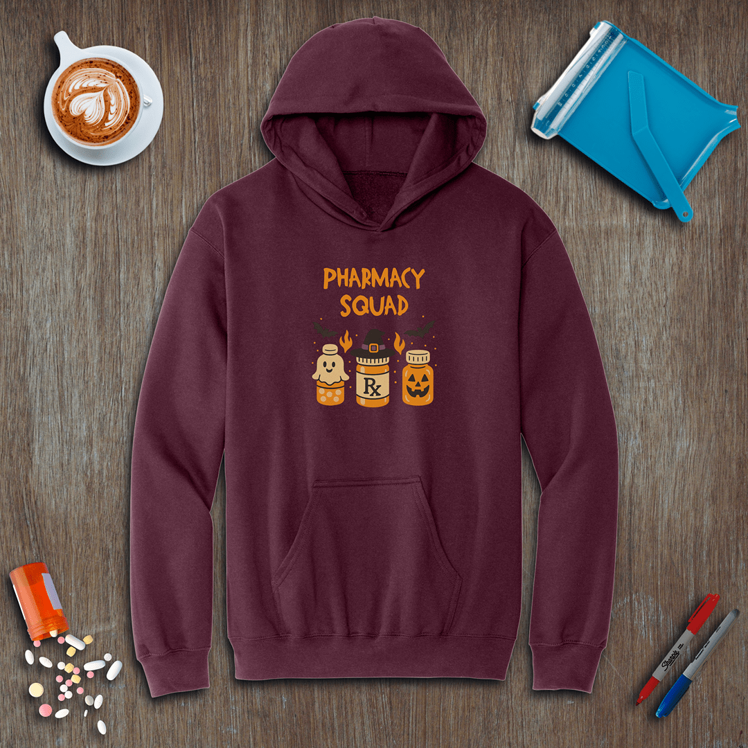 Pharmacy Squad Halloween Bottles Fleece Hoodie