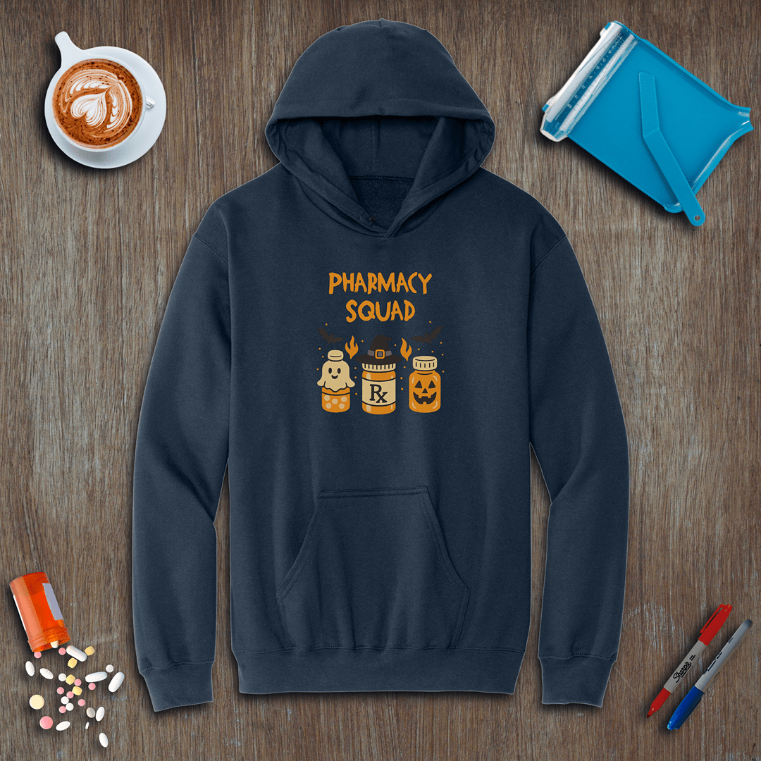 Pharmacy Squad Halloween Bottles Fleece Hoodie
