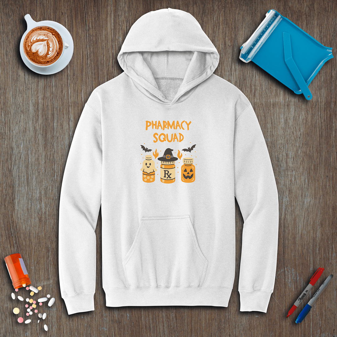 Pharmacy Squad Halloween Bottles Fleece Hoodie