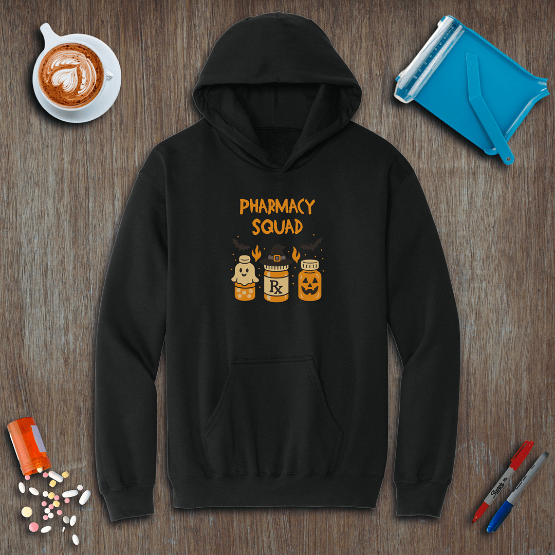 Pharmacy Squad Halloween Bottles Fleece Hoodie