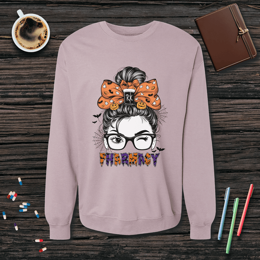 Pharmacy Top Bun - Halloween Fleece Crewneck Sweatshirt